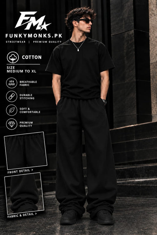 Plain Cotton Baggy Trousers