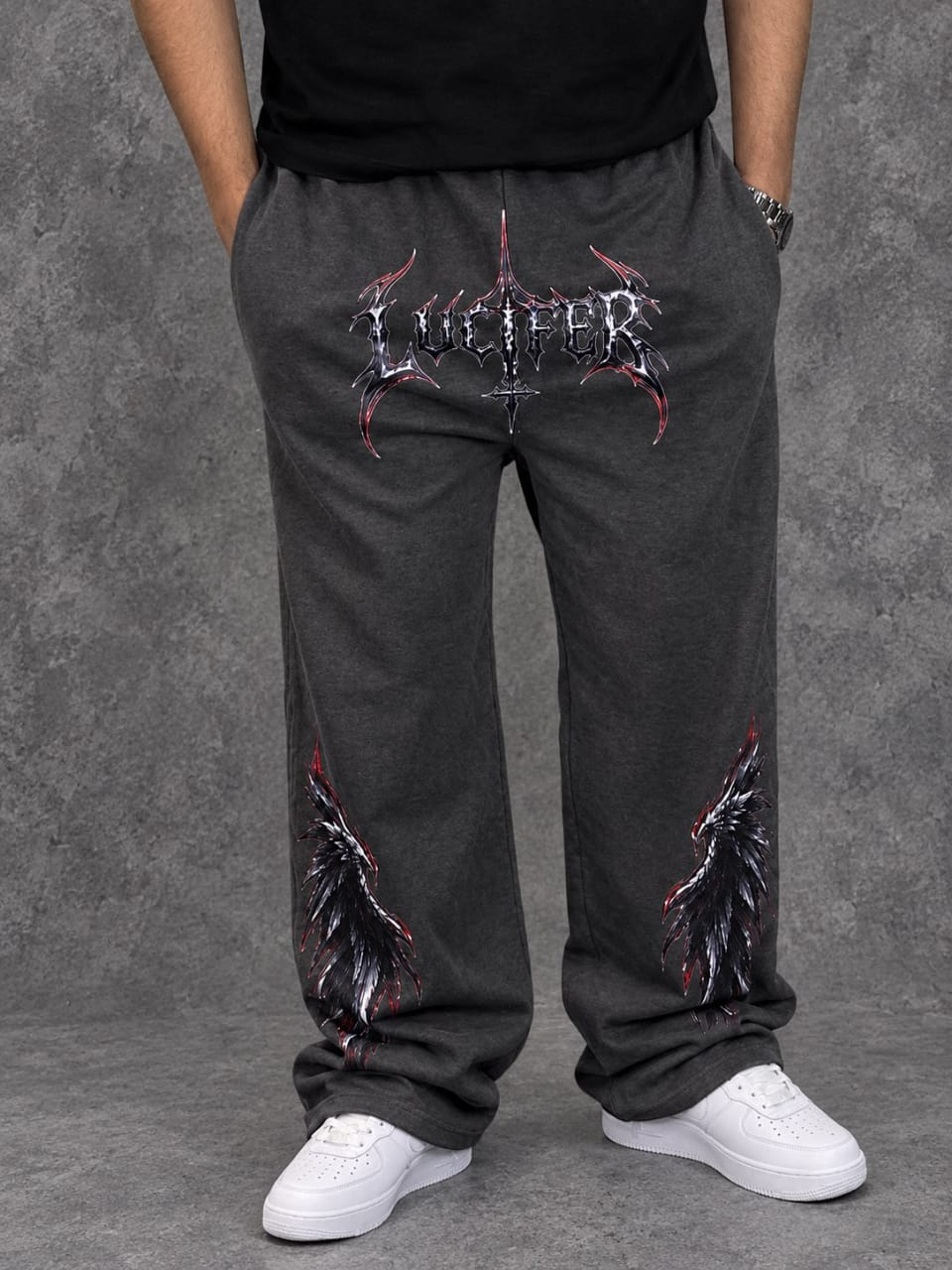 GOTHIC WINGS COTTON BAGGY TROUSER