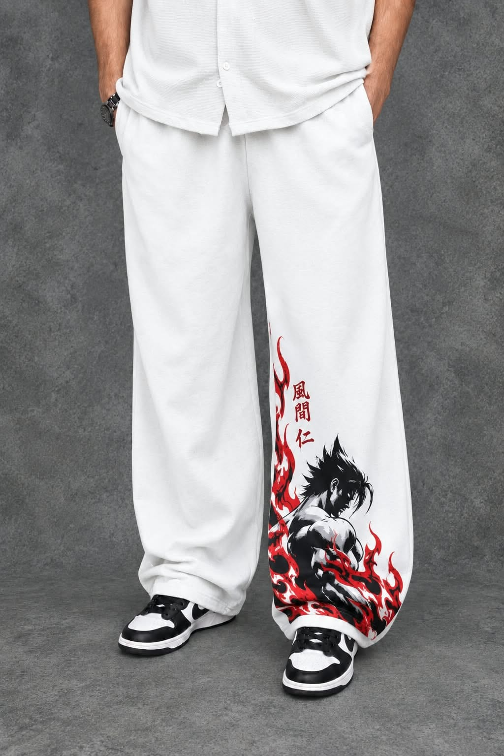 Jin Kazama Flame Cotton Baggy Trouser