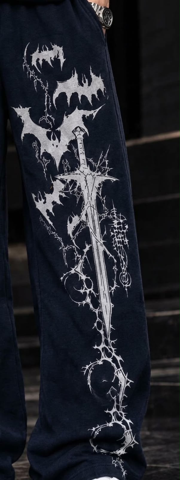 Dark Blade Cotton Baggy Trousers